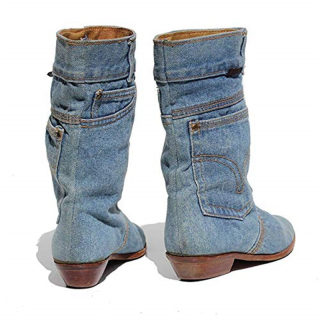 Low Heel Denim Casual Cowboy Boots for Women | Autumn/Winter 4