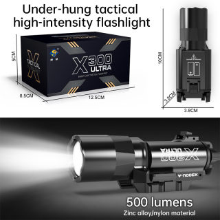 Tactical Weapon Light for 20mm Rail, Metal, with Strobe