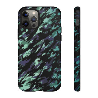 Teal Black Abstract Camo Phone Case 26