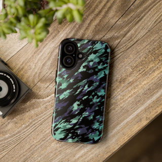 Teal Black Abstract Camo Phone Case 183