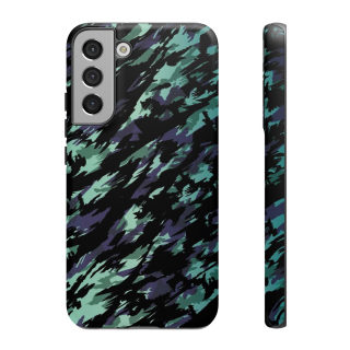 Teal Black Abstract Camo Phone Case 53