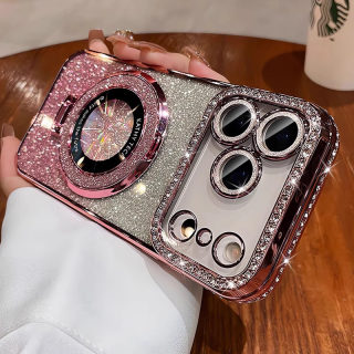 Phone holder case — crystal glitter magnetic mount for iPhone 17 Pro Max 5