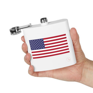 American flag flask, stainless steel 6oz 29