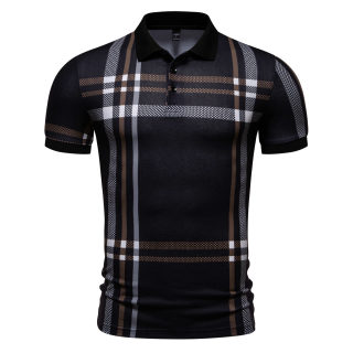 Geometric Print Polo Shirt | Large Size Short Sleeve 6