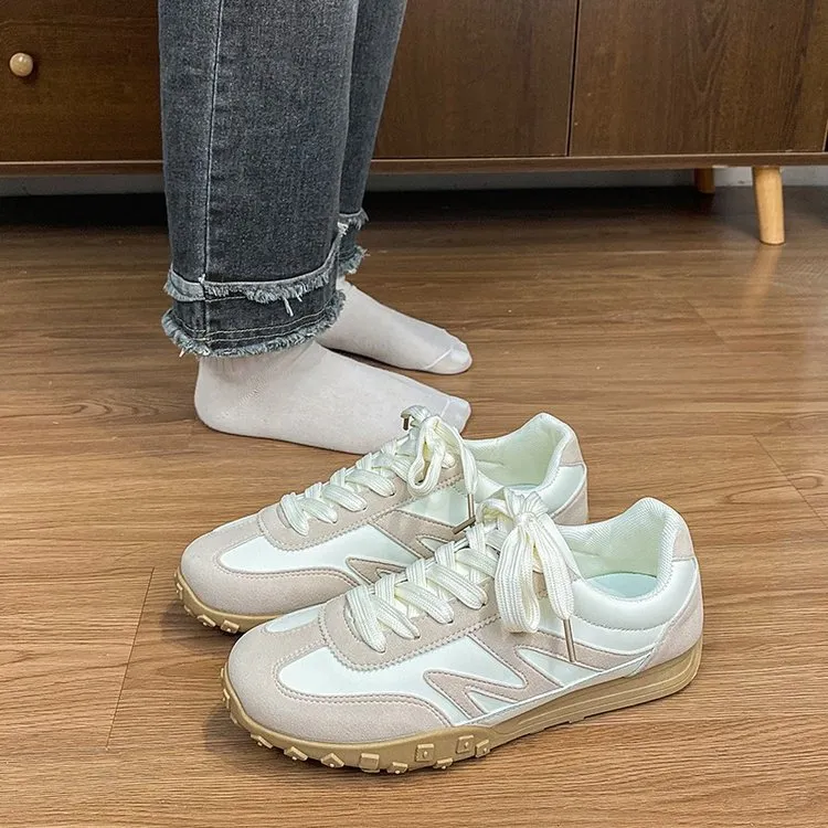 Women's Contrast Round-Toe Lace-Up Athletic Shoes 4