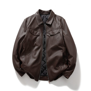 Men's PU Leather Padded Motorcycle-Style Jacket