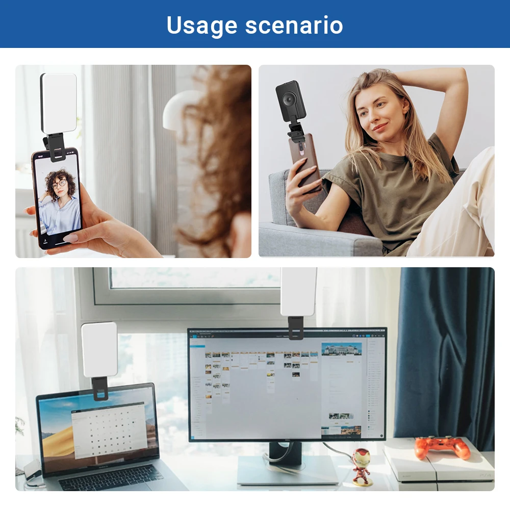 Mini Portable Phone Fill Light | 5 Color Temperature Video Conference Light