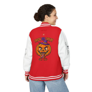 Trick or Treat Jack-o'-Lantern Letterman Jacket | Halloween Varsity Jacket 38