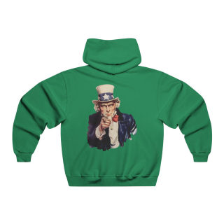 Uncle Sam Pointing Hooded Sweatshirt | Patriotic American Flag Graphic 11