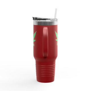 Organic cannabis leaf travel mug, 40oz insulated tumbler 19