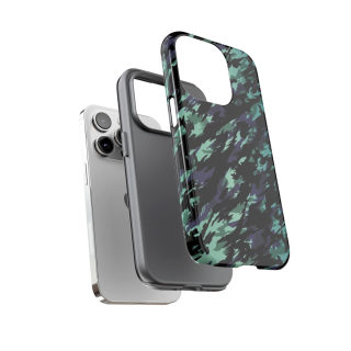 Teal Black Abstract Camo Phone Case 129