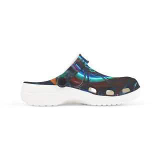 Neon Skull Pattern Kid's Clogs 7