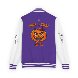 Trick or Treat Jack-o'-Lantern Letterman Jacket | Halloween Varsity Jacket 25