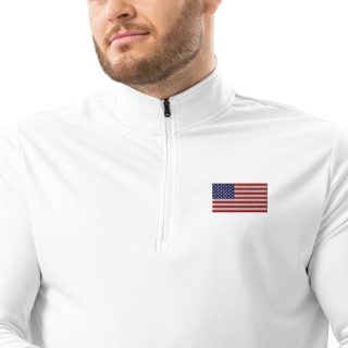 Quarter Zip Pullover "USA Flag" 14