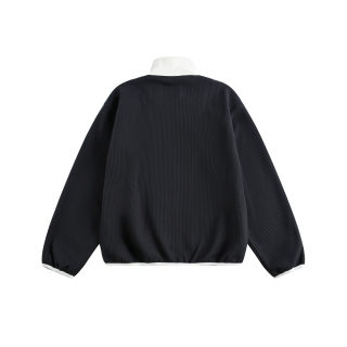 Color-Block Stand-Up Collar Sport Hoodie Cardigan 4