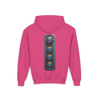 Glowing Cyber Pumpkin Kids Hoodie 63