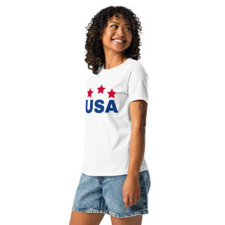 Women's Relaxed T-Shirt «USA» 12