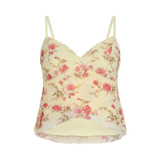 French Style Irregular Strap Lace-Up Mesh Splicing Top 6