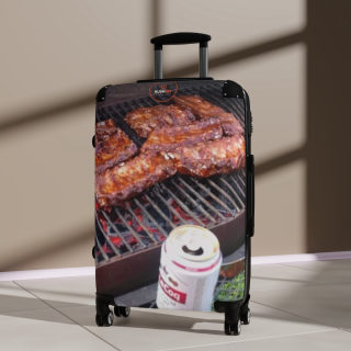 BBQ Ribs Grill Photo Suitcase | Travel Luggage with Barbecue Design 11