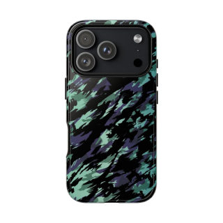 Teal Black Abstract Camo Phone Case 83