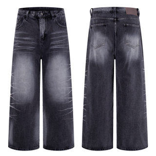 Washed Vintage Straight Leg Floor-Length Pants 5