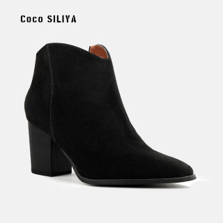 Autumn/Winter Suede Martin Boots | Women's Fashion Thick Heel Large Size 2
