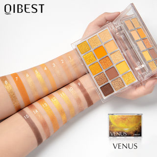 QIBEST Earth-Tone Shimmer & Matte Eyeshadow Palette, 15 Colors 5
