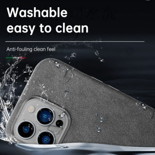 Phone case — Italian Alcantara business leather case for iPhone 15 Pro Max 3