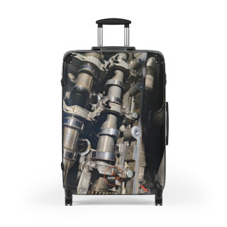 Car Camshaft Print Suitcase | Travel Luggage with Engine Part Motif 3