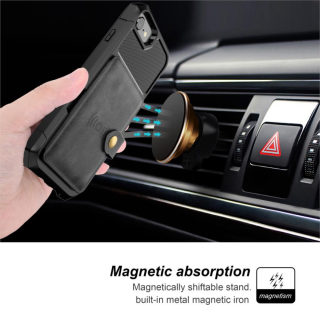 PU Leather Wallet Case with Car Magnet for iPhone 3