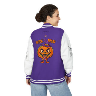 Trick or Treat Jack-o'-Lantern Letterman Jacket | Halloween Varsity Jacket 37
