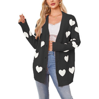 Love Knit Cardigan | V-Neck Button Mid-Length Jacket for Women 4
