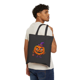 Jack-o'-Lantern Witch Pumpkin Tote Bag | Halloween Trick or Treat Canvas Tote 4