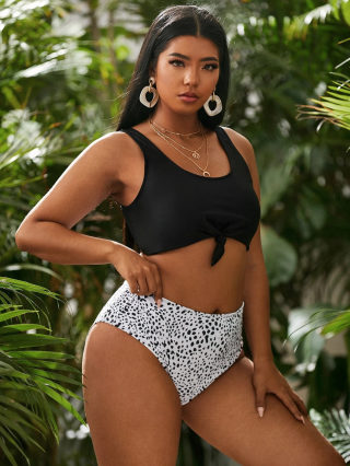 Plus Size Polka Dot bikini set 2