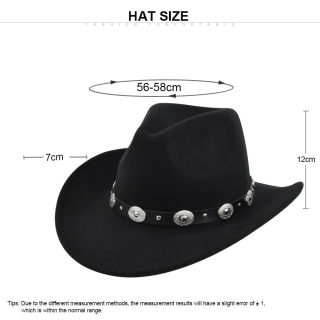 Classic Vintage Cowboy Jazz Hat | Faux Fur Felt Top Hat 3