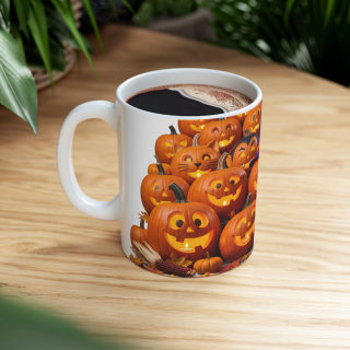 Jack-O'-Lantern Pattern Mug | Halloween Pumpkin Coffee Cup 14