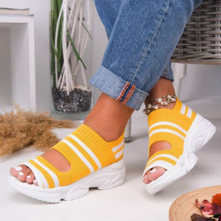 Women's Elastic Flat Peep-Toe Summer Shoes 6