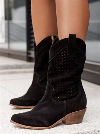 Mid Heel Burnt Suede Ankle Boots | Women's 5