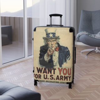 Uncle Sam Want You design Suitcase | Vintage American Poster luggage 15