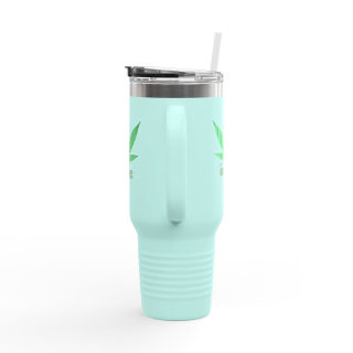 Organic cannabis leaf travel mug, 40oz insulated tumbler 22