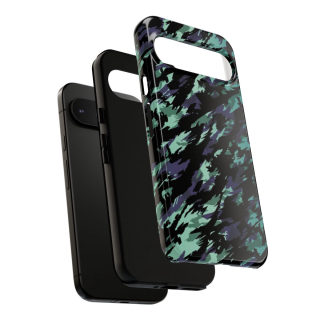 Teal Black Abstract Camo Phone Case 158