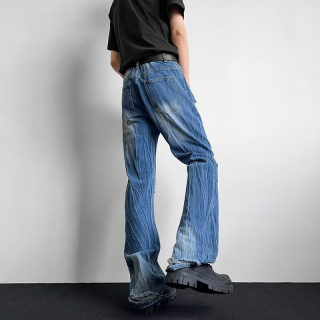 Lightning Pattern Ripped Jeans for Men 3