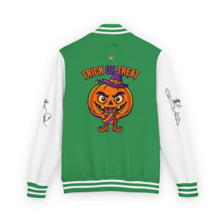 Trick or Treat Jack-o'-Lantern Letterman Jacket | Halloween Varsity Jacket 21