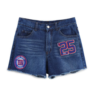 Women's High-Waisted Decorative Denim Shorts