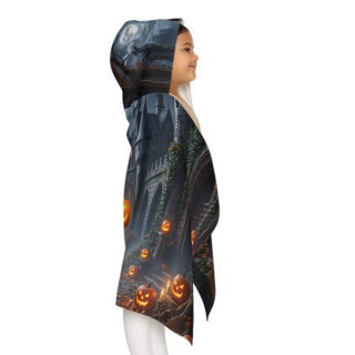 Victorian Pumpkin Princess Youth Hooded Towel | Halloween Castle Jack-o'-Lanterns 7