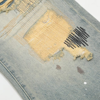Distressed Patchwork Jeans 4