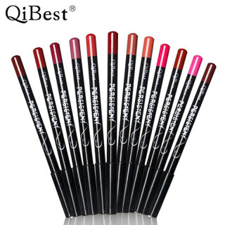 Qibest Black-Barrel Waterproof Lip Liner Pen, 12 Shades 3