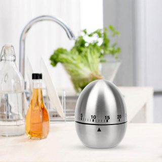 Stainless Steel Kitchen Timer | 60-Minute Mechanical Egg Timer