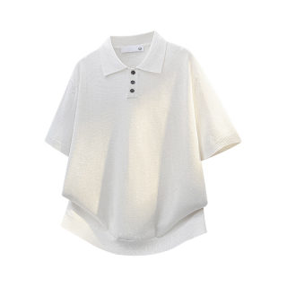 Clean Fit Turn-Down Collar Short Sleeve Knit Shirt | Japanese Fresh Solid Color 6