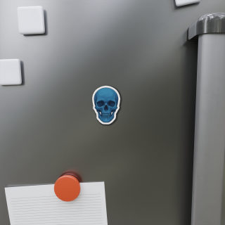 Blue Skull Die-Cut Magnet 2
